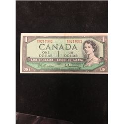 1954 BANK OF CANADA $1 NOTE! NO FRONT PLATE NUMBER! RARE!