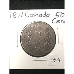 1871 CANADA 50 CENTS! VICTORIA!