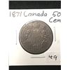 Image 1 : 1871 CANADA 50 CENTS! VICTORIA!