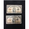 Image 1 : 1923 DOMINION OF CANADA 25 CENTS FRACTIONAL NOTE! LOT OF 2 NOTES!