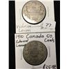 Image 1 : 1910 CANADA 50 CENTS LOT OF 2 COINS! EDWARD LVE AND VIC LVES!