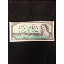 1954 BANK OF CANADA $1 SOLID NUMBER RADAR NOTE!