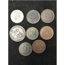 CANADA COLONIAL TOKENS LOT OF 8 TOKENS!