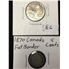 Image 1 : 1870 FLAT BORDER AND 1922 CANADA 5CENTS!