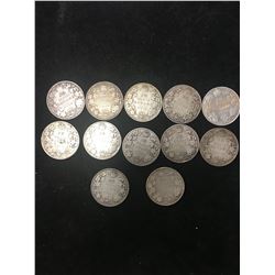 CANADA 50 CENTS LOT OF 12 COINS! EDWARD &GEORGE !1910-1919!