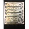 Image 1 : 1973 AAX BANK OF CANADA $1 REPLACEMENT NOTES! OT OF 5 IN SEQUENCE!