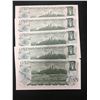 Image 2 : 1973 AAX BANK OF CANADA $1 REPLACEMENT NOTES! OT OF 5 IN SEQUENCE!