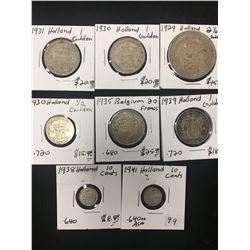 NETHERLANDS SILVER COIN LOT! 8 SILVER COINS!