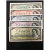 Image 1 : 1954 BANK OF CANADA $1-$20 NOTE SET!