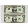 Image 1 : 2-2003-A $1 FRN'S LOW CONSECUTIVE SERIAL 'S UNC