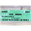 Image 3 : 2004 AMERICAN SILVER EAGLE ICG MS69