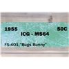 Image 3 : 1955 FRANKLIN HALF DOLLAR "BUGS BUNNY" ICG MS64
