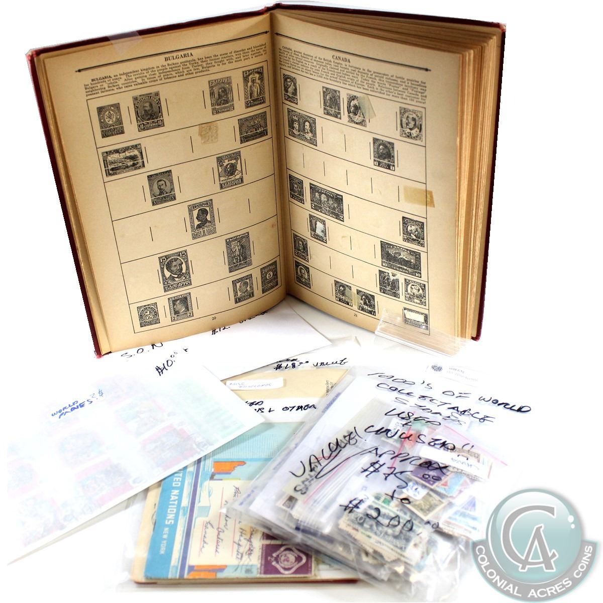 Estate lot of Vintage Stamp book, and over 1000 Collectable used and