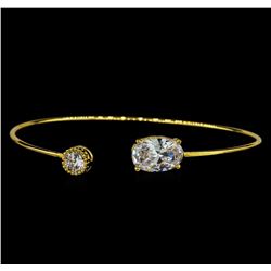 CZ Open Bangle Bracelet - Gold Plated