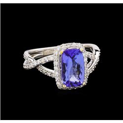 14KT White Gold 1.97 ctw Tanzanite and Diamond Ring