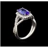 Image 4 : 14KT White Gold 1.97 ctw Tanzanite and Diamond Ring