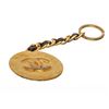 Image 1 : Chanel Gold Tone Medallion CC Black Leather Chain Keychain Keyring