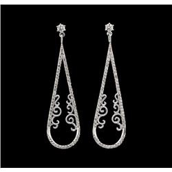 0.77 ctw Diamond Earrings - 14KT White Gold