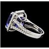 Image 3 : GIA Cert 14.91 ctw Tanzanite and Diamond Ring - 14KT White Gold