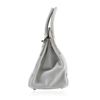 Image 3 : Hermes 35cm White and Gris Perle Swift Leather Ghillies Birkin Bag