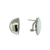 Image 2 : Half Moon Satin Earrings - Rhodium Plated