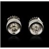 Image 2 : 14KT White Gold 0.80 ctw Diamond Stud Earrings
