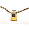Image 3 : Chanel Black Leather Gold Woven Chain Perfume Bottle Pendant Necklace