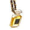 Image 4 : Chanel Black Leather Gold Woven Chain Perfume Bottle Pendant Necklace