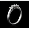 Image 3 : 14KT White Gold 0.58 ctw Diamond Ring