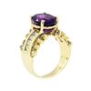 Image 4 : 4.00 ctw Amethyst and Diamond Ring - 14KT Yellow Gold