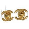 Image 1 : Chanel Gold Turn Lock CC Logo Clip On Earrings