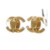 Image 6 : Chanel Gold Turn Lock CC Logo Clip On Earrings