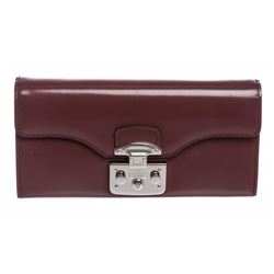 Gucci Purple Leather Padlock Continental Wallet