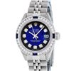 Image 5 : Rolex Ladies Stainless Steel Blue Vignette Diamond And Sapphire Datejust Wristwa