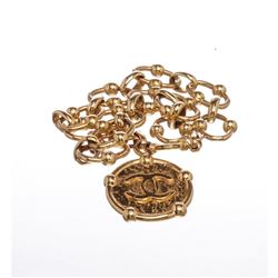 Chanel Vintage Gold Link CC Medallion Bracelet