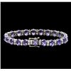 Image 2 : 15.66 ctw Tanzanite and Diamond Bracelet - 14KT White Gold