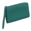 Image 2 : Bottega Veneta Green Woven Leather Zip Long Wallet
