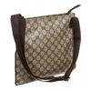 Image 2 : Gucci Brown Coated Canvas Leather Crossbody Bag