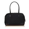 Image 4 : Gucci Black Fabric Canvas Leather Jacquard Shoulder Bag