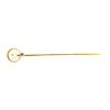 Image 1 : 0.03 ctw Diamond and Pearl Stick Pin - 14KT Yellow and White Gold