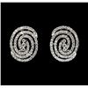 Image 1 : 0.85 ctw Diamond Earrings - 14KT White Gold