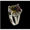Image 4 : 6.25 ctw Ametrine and Diamond Ring - 14KT White Gold