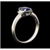 Image 4 : 0.95 ctw Sapphire and Diamond Ring - Platinum