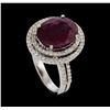 Image 4 : 6.60 ctw Ruby and Diamond Ring - 14KT White Gold