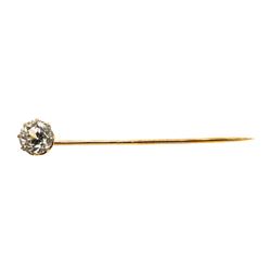 White Crystal Stick Pin - 10KT Rose Gold