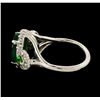 Image 4 : 3.88 ctw Emerald, Tsavorite and Diamond Ring - 14KT White Gold