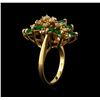 Image 4 : 1.46 ctw Emerald and Diamond Ring - 14KT Yellow Gold