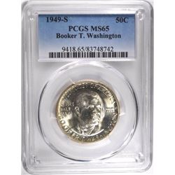 1949-S BOOKER T WASHINGTON HALF DOLLAR, PCGS MS-65