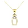 Image 2 : Caviar 18KT Yellow Gold and Sterling Silver 0.35ctw Diamond Pendant with Chain