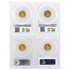Image 2 : Lot of (4) $2 1/2 Indian Head Quarter Eagle Gold Coins PCGS MS61